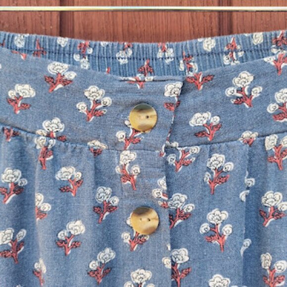 NOW + GEN X SONOMA | Ditsy Floral Button Front Midi Hi-Low Skirt Cottagecore XS - Picture 6 of 13